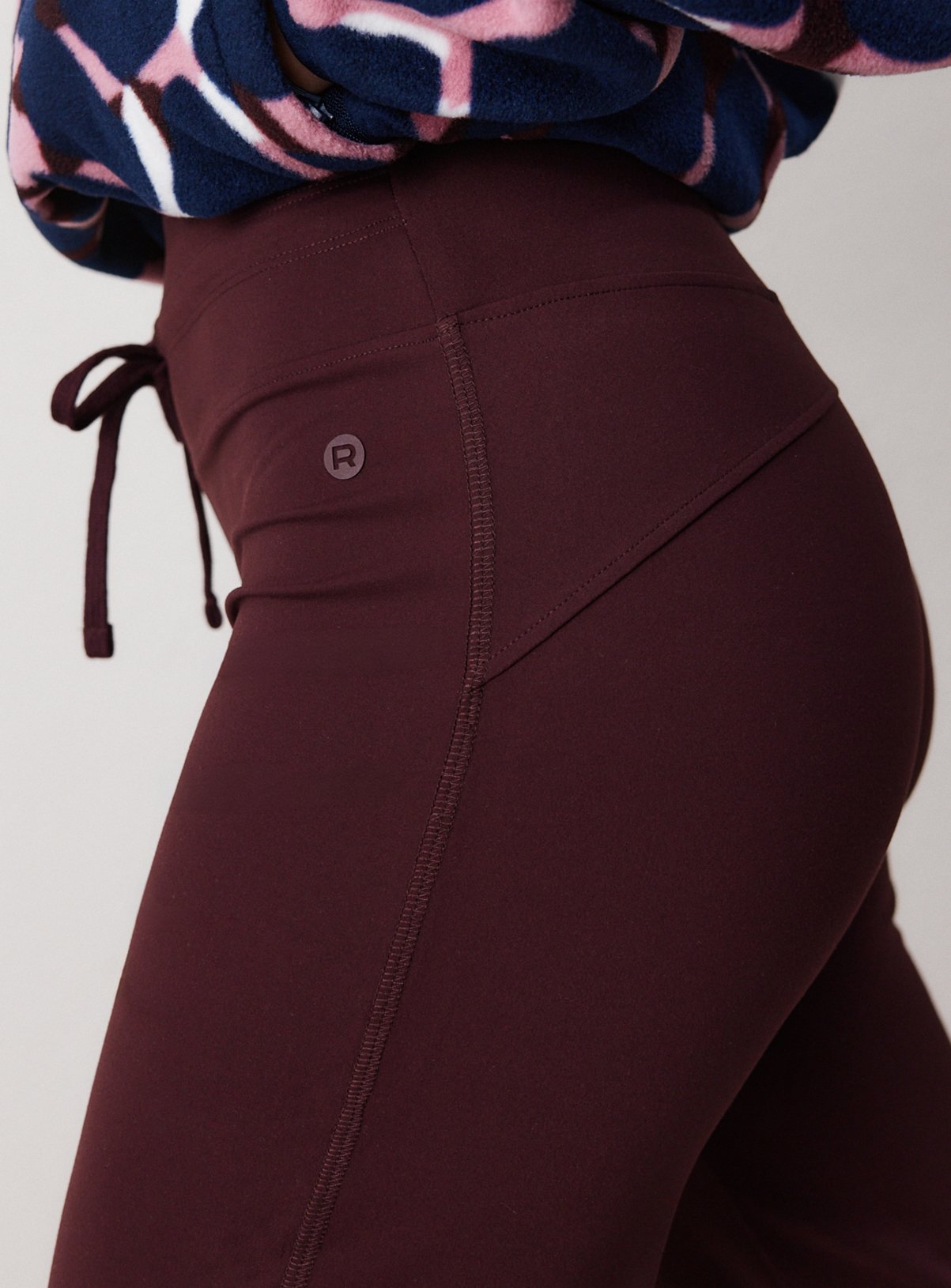 REAKTIV Dark Red Wide Leg Yoga Tie Front Legging L - Image 5 thumbnail